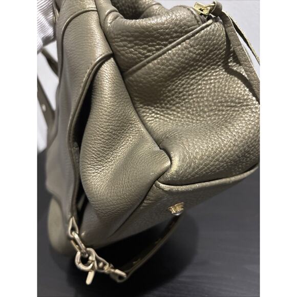 BOTKIER Trigger XL Satchel BIG Shoulder Bag Gold Metallic LEATHER Preowned READ - Picture 15 of 16